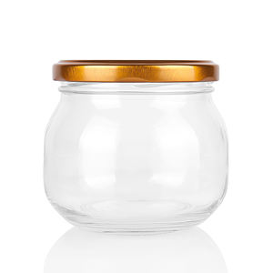 Wholesale Transparent Fat Shaped Jam Honey Glass <strong>Bird</strong> <strong>Nest</strong> Jars 150ml 200ml 280ml 380ml with Metal Lid for Jelly and Sugar - Product Image 6