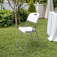 Chaise et table pliantes modernes en plastique blanc, portables pour événements, hôtels, hôpitaux, villas, plages, cuisines