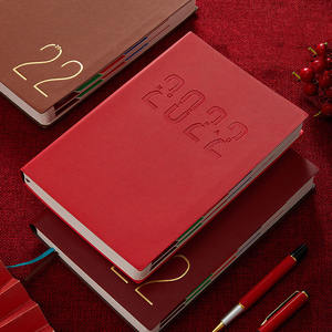 Planificador diario de oficina de cuero PU tipo A5 de edición de año personalizado con Cuaderno de calendario de 365 días - Product Image 1