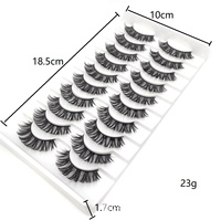 Faux cils 10 paires, effet volume moelleux et naturel, courbure DD, style russe, en bande, lot de faux cils en vison synthétique
