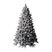 Maßgefertigter Großhandel Weihnachtsdekoration PET Kiefernnadel Kunststoff Künstlicher Schnee-Weihnachtsbaum 7f Mit Schneeflocken