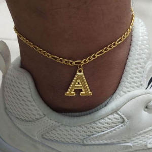 Tobillera de aleación de cobre y oro con 26 letras iniciales, joyería para pies, fabricante de China, proveedor, venta al por mayor - Product Image 4