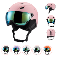Casque de ski unisexe avec visière pare-soleil et lunettes intégrées, utilisation multisports (XS-L)