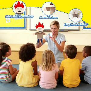 Nouvelles marionnettes à main en peluche douce pour l'apprentissage socio-émotionnel des enfants et des tout-petits, jouets sensoriels et activités en classe - Product Image 3