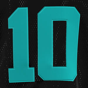 Camiseta Deportiva Vintage Estilo Americano HEALY, Transpirable, Color Negro y Verde Azulado, con Bloques de Color, Número 10 Estampado, Cuello en V, Manga Corta - Product Image 5