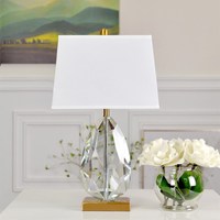 Lampe de table en cristal clair de luxe, romantique, pour la maison, mariage, fête, intérieur, chambre d'hôtel, décoration, lumières fantaisie