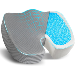 High-Density Cooling Gel Seat Cushion U-Shape Car Office Chair 3D Mesh <b>Cover</b> Orthopedic Coccyx Lumbar Pillow Memory Foam - Product Image 1