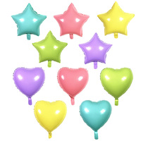 Ballons macaron de couleur bonbon, 5 pièces, 18 pouces, en feuille d'aluminium, ronds, en forme d'étoile, en cœur, décoratifs pour fête de mariage