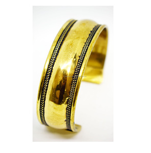 Bracelet manchette ouvert plaqué or style coréen en bambou générique 2025 pour Halloween, Noël et le bureau – Bijou tendance - Product Image 5