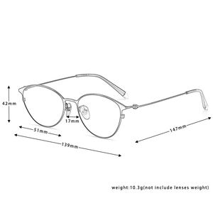 여성 타원형 맞춤형 처방 렌즈 프로그레시브 순수 티타늄 고양이 눈 안경 광학 프레임 주문 독서 안경 온라인 - Product Image 5