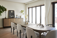 Salon et salle à manger en bois massif de bouleau Buffet de cuisine vintage moderne à quatre portes