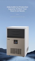 Machine à glaçons en cubes électrique commerciale, production quotidienne de 40 kg, acier inoxydable, commande par écran tactile, modèle refroidi par air KS-50 pour restaurants