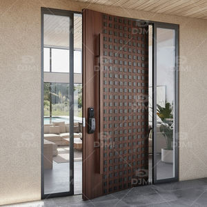Produsen teratas Cina eksterior Vila desain modern pintu masuk kayu padat utama kelas atas untuk rumah di luar pintu depan - Product Image 6