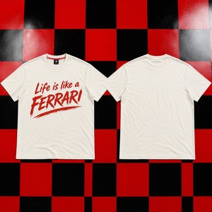 White Jersey <strong>Graphic</strong> T-Shirt Life Is Like a Print Red Brushstroke <strong>Text</strong> Go Fast Regular Fit Streetwear Metour Wholesale Custom - Product Image 3