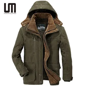Liu Ming jual Panas 2024 baru musim dingin pria tebal hangat katun jaket berlapis jaket bertudung Parka ukuran Plus mantel