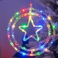 LED Drehbare Dreidimensionale IP44 Wasserdichte PVC Doppelring-Lampe mit Tastensteuerung für Festliche Weihnachtsdekoration im Innenbereich