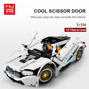 Bộ đồ chơi lắp ráp mô hình xe thể thao hạng sang I8 cơ khí <span class=keywords><strong>1</strong></span>:14, 1270 chi tiết, dành cho trẻ em - Product Image 4