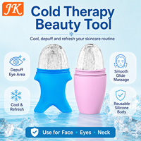 Rouleau de massage facial en silicone en forme de poisson Jinke pour thérapie par le froid, outil de beauté pour le soin du visage et des yeux, réutilisable et congelable