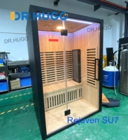 DR.HUGO Rejuven SU7 Sauna en bois pour 2 personnes, sauna intérieur à spectre complet avec lumière rouge et infrarouge lointain