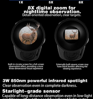 Lunette de vision nocturne numérique infrarouge pour la chasse, portée de 600 m, vidéo 4K UHD, enregistreur DVR, imageurs intégrés, écran TFT, camping, randonnée