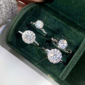 Bagues de promesse tendance plaquées or, brillantes, classiques, en zircon cubique, pour femmes - Product Image 3