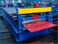 Machine de formage de panneaux muraux métalliques légers à effet vague d'eau et de tuiles de toiture ondulées avec roulement en acier coloré et moteur
