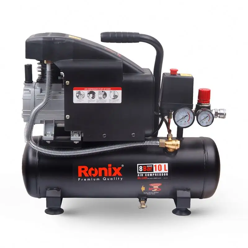 Ronix RC-1010 Model Mini kepala besar, kompresor udara senyap bebas minyak industri 220V 1Hp 10L