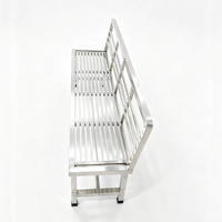 Banc d'attente robuste en acier inoxydable avec dossier, sièges publics pour aéroport, gare, terminal de bus, hôpital, hall, parc