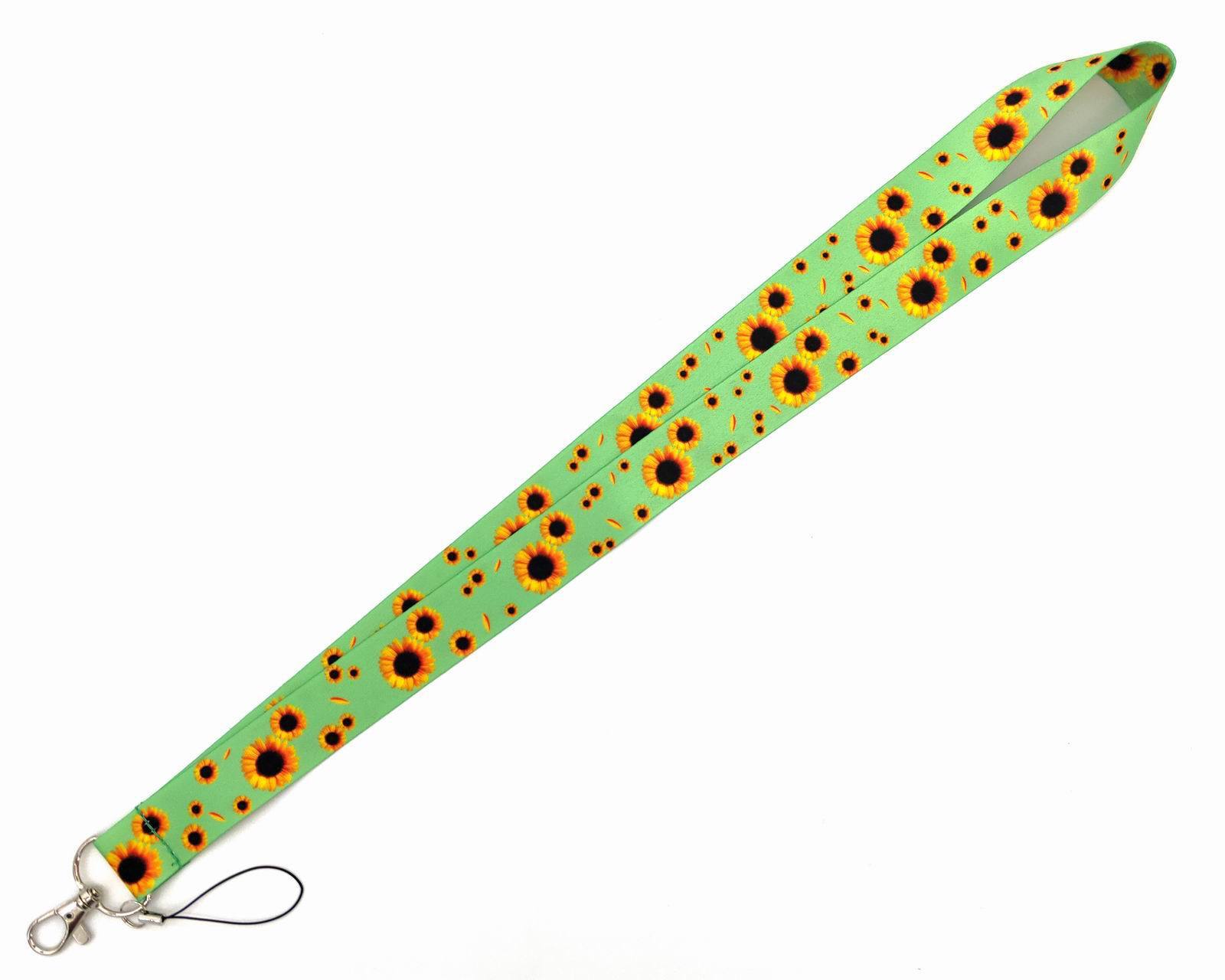 Promotional Gift Fashion Sunflower Polyester Stain Lanyards Mobile Phone Case Neck Strap Anti-Lost Accessories Lanyard Custom Image 3