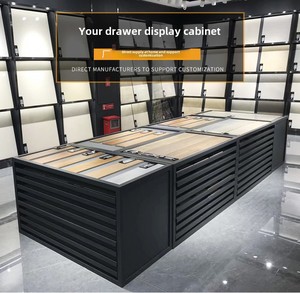 Phong cách hiện đại nhà máy Giá kim loại đá Mẫu tấm đẩy kéo hiển thị ngăn kéo chứa gạch hiển thị giá gốm hiển thị kệ - Product Image 3