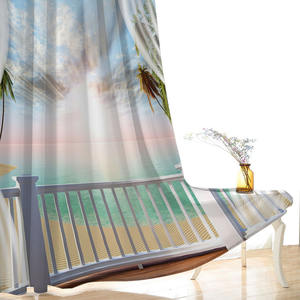ผ้าม่านกันน้ำลายพิมพ์ดิจิตอลภูมิทัศน์ชายหาดทิวทัศน์3D สำหรับห้องนอน - Product Image 4