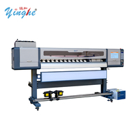 Impresora UV de rollo a rollo YingHe de 1.8 metros con 4 cabezales I3200, CMYK+Blanco+Verniz, impresión multicapa, nueva, automática y flexible.
