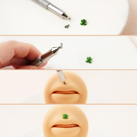 Outil de ramassage de boules de piercing avec support à 4 broches Pince à épiler diamantée pour petites pièces de ramassage IC Chips Gems Prong