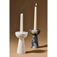 Porte-bougie conique en marbre noir naturel WeiVibe, forme sculpturale, vente en gros personnalisée pour la décoration de table à manger