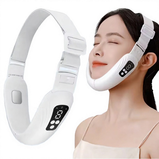 Double Chin Reducer Electric V Face Vibration Shaping Massager V-line Cheek Face Lifting Slim Anti-aging Skin Tightening 3 Modes