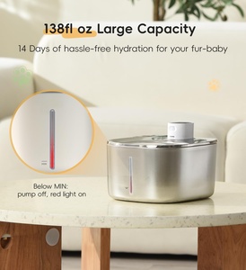 3.2L Automatic Cat Water Fountain Visual Window Stainless Steel Self-Drinking <b>Small</b> Animals Pets <b>Dogs</b> Pet <b>Bowls</b> Feeders - Product Image 3