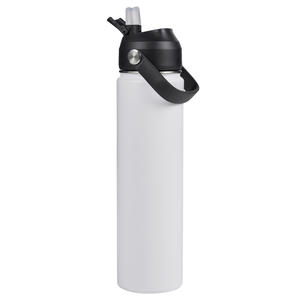 Bouteille d'eau isotherme en acier inoxydable de 18 oz avec couvercle à paille, sans BPA, anti-fuite, garde le froid 24h et le chaud 12h pour la randonnée, le camping et les voyages - Product Image 1
