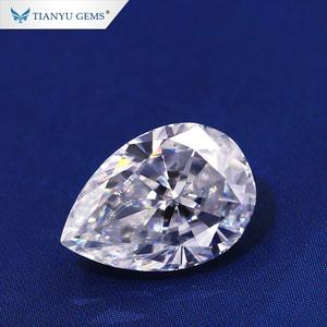 Pear corte de gelo esmagado forma vvs claridade branco h & a diamante moissanite - Product Image 1