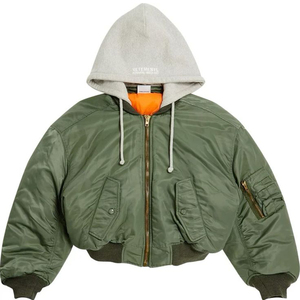 Giacca Bomber uomo con cappuccio cappotto Vintage giacca Unisex <span class=keywords><strong>Varsity</strong></span> Jersey Washed felpa con cappuccio colore e stile personalizzati, tessuto e Logo - Product Image 2