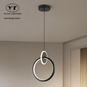 Lampe suspendue moderne en métal et acrylique, LED tricolore, hauteur réglable, pour salle à manger, chambre à coucher, décoration intérieure, 14W - Product Image 1