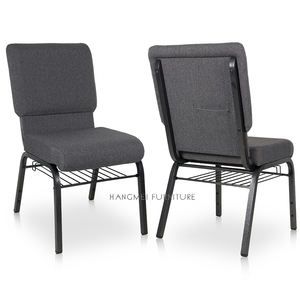 <span class=keywords><strong>Sillas</strong></span> grises con marco de metal negro apilable baratas de muestra gratis <span class=keywords><strong>para</strong></span> púlpito de Iglesia - Product Image 5