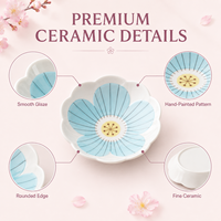 Ensemble d'assiettes à dîner en porcelaine de 8 pouces, motif floral élégant peint à la main, vaisselle écologique pour servir des salades, des desserts et des apéritifs