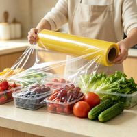 Film alimentaire PVC de qualité alimentaire en rouleau jumbo, haute viscosité, emballage plastique, marque privée pour distributeurs et grossistes, fourni en gros par l'usine