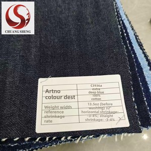 Usine directe écologique 13.5oz de lisière lourde Denim-100% coton Deep Indigo avec bord rouge pour rembourrage et industrie - Product Image 2