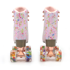 Patins à roulettes classiques pour femmes <span class=keywords><strong>Quad</strong></span> avec plaque en aluminium et roues en PU chaussures de patinage clignotantes - Product Image 4