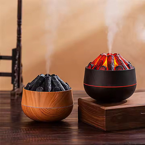 New Flame Volcano Oxygen <strong>Humidifier</strong> Household 3D Simulated Charcoal Fire Aroma Diffuser Mist Ultrasonic Flame <strong>Humidifier</strong> - Product Image 4