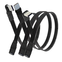 Câble d'extension USB Type C plat, USB-C femelle vers mâle, coudé à 90 degrés, 0,3 m, en PVC