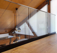 Reilbu Garde-corps de balcon extérieur en verre avec profilé en U au bas