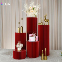 LEDA – Décoration d'événements de mariage : Table pliante pour desserts, couvercles en papier et acrylique, présentoir cylindrique coloré, socle de mariage