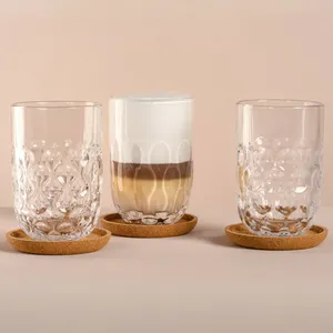 Ensemble de 3 verres Leonardo avec sous-verres 390 ml pour café et thé - Product Image 1